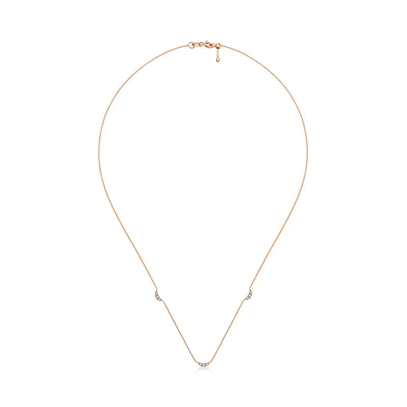 18k Gold Moon Shape Diamond Necklace / Choker
