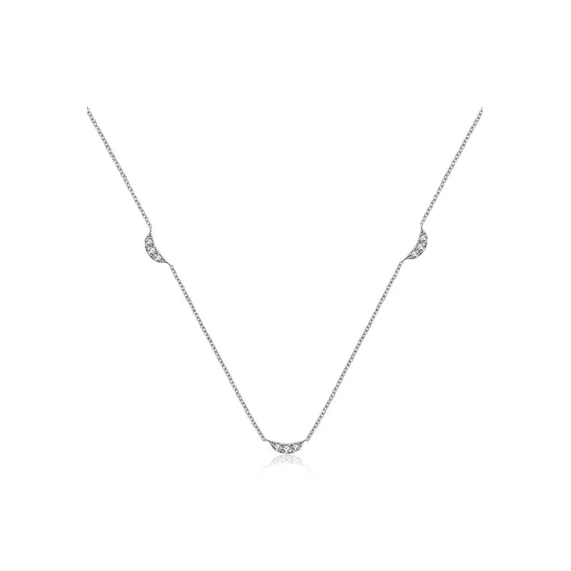18k Gold Moon Shape Diamond Necklace / Choker