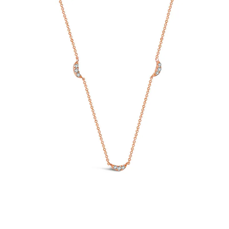 18k Gold Moon Shape Diamond Necklace / Choker
