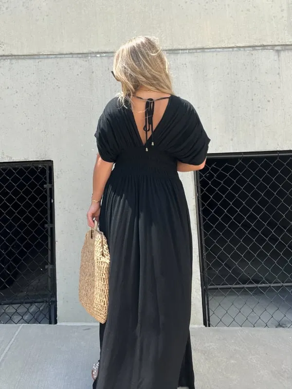 🔥50% OFF💗New Slit v-neck effortless maxi long dress