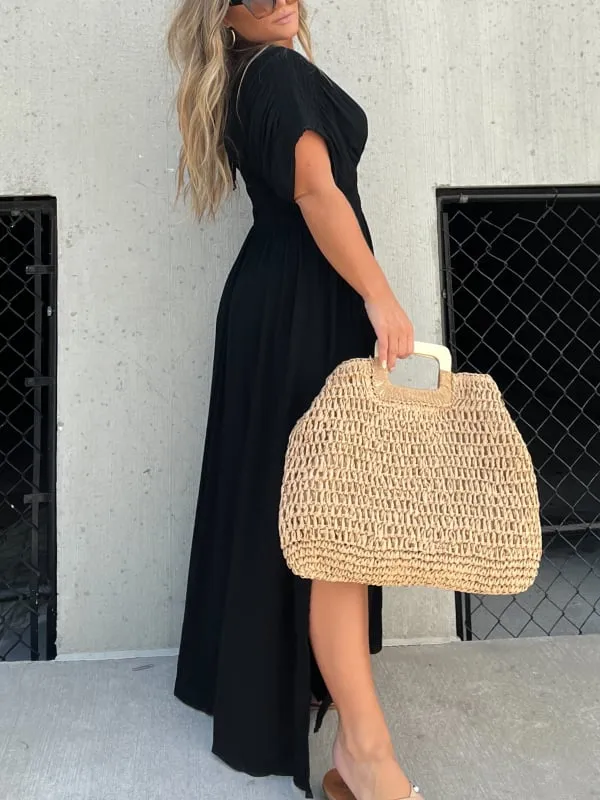 🔥50% OFF💗New Slit v-neck effortless maxi long dress