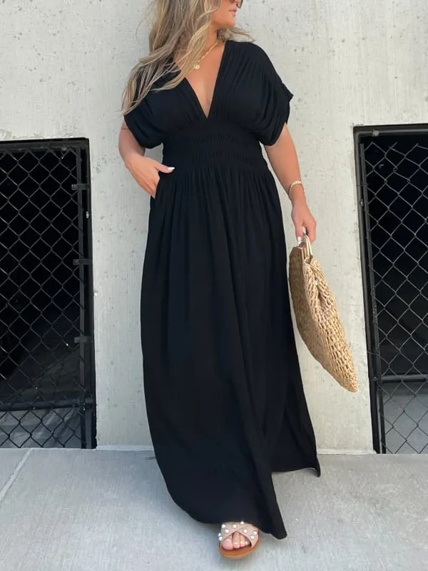 🔥50% OFF💗New Slit v-neck effortless maxi long dress