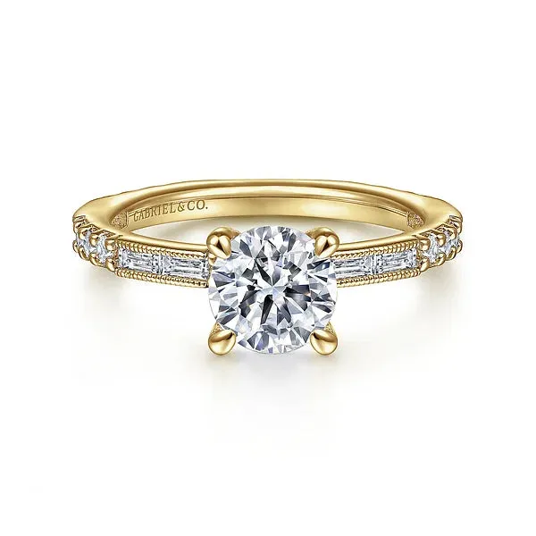 Art Deco Inspired Round Diamond Channel Set Engagement Ring Mounting