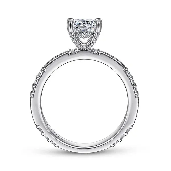 Art Deco Inspired Round Diamond Channel Set Engagement Ring Mounting