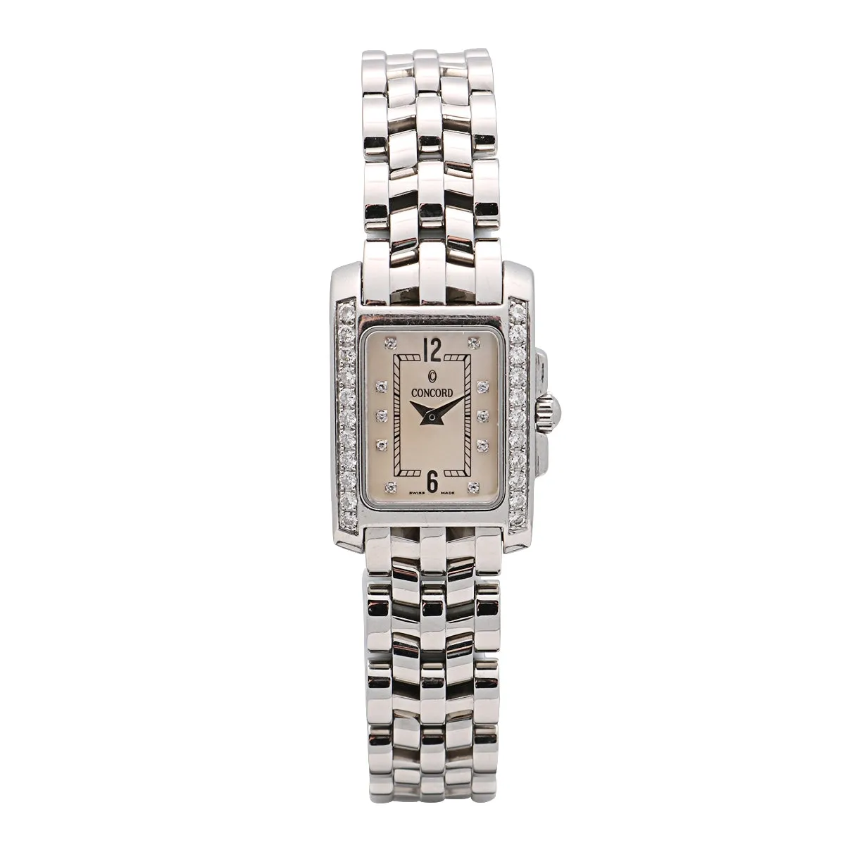 Concord Sportivo Watch MOP Dial Diamonds Steel 27 x 20mm Quartz (Preowned)