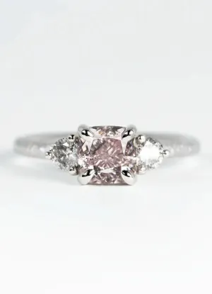 Custom Coloured Diamond Trilogy Engagement Rings