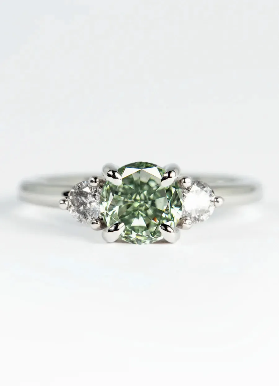 Custom Coloured Diamond Trilogy Engagement Rings