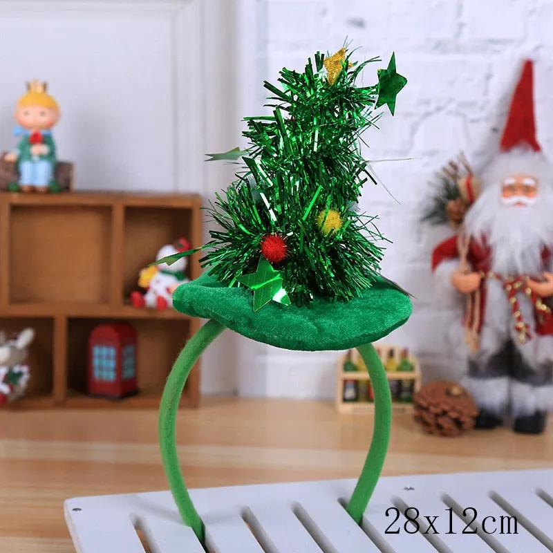 HULIANFU 2023 Christmas Headbands for Children Santa Elk Antlers Baby Headband Kids Diadem Elf Ears Horns Noel Navidad 2023 Hair Accessories