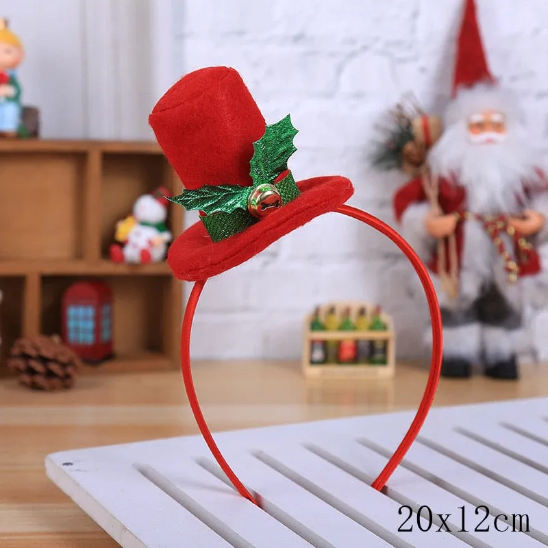 HULIANFU 2023 Christmas Headbands for Children Santa Elk Antlers Baby Headband Kids Diadem Elf Ears Horns Noel Navidad 2023 Hair Accessories