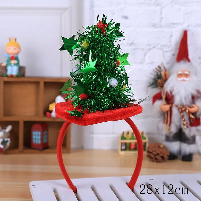 HULIANFU 2023 Christmas Headbands for Children Santa Elk Antlers Baby Headband Kids Diadem Elf Ears Horns Noel Navidad 2023 Hair Accessories