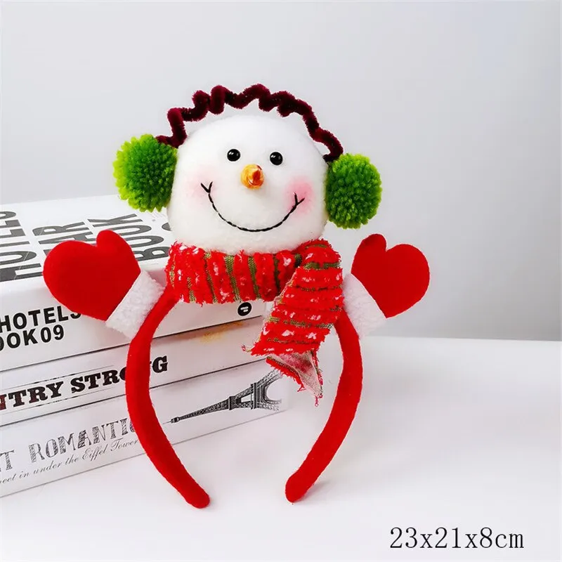 HULIANFU 2023 Christmas Headbands for Children Santa Elk Antlers Baby Headband Kids Diadem Elf Ears Horns Noel Navidad 2023 Hair Accessories