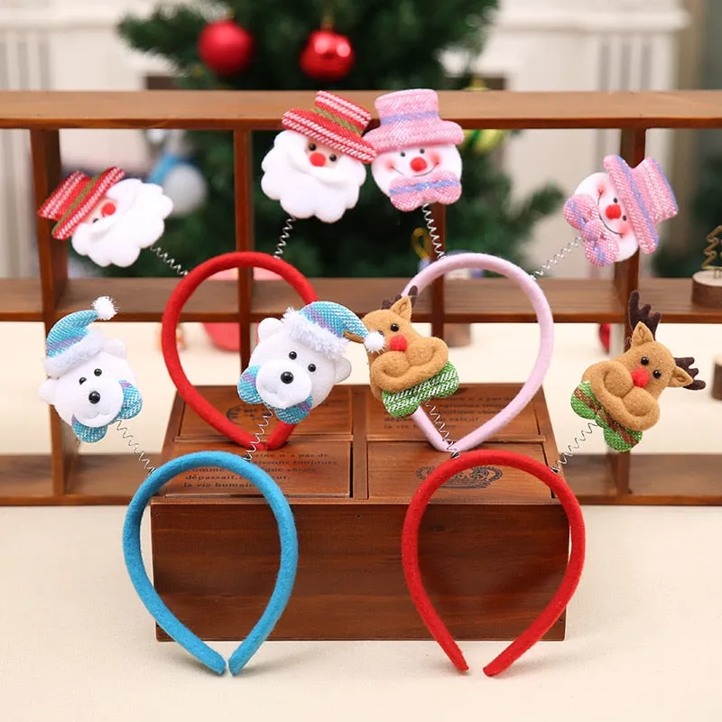 HULIANFU 2023 Christmas Headbands for Children Santa Elk Antlers Baby Headband Kids Diadem Elf Ears Horns Noel Navidad 2023 Hair Accessories