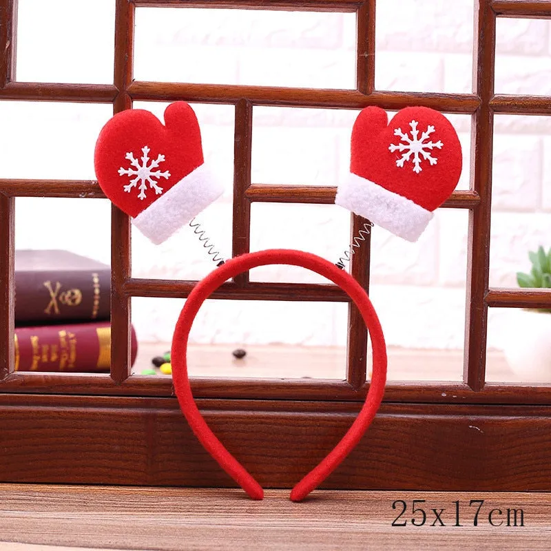 HULIANFU 2023 Christmas Headbands for Children Santa Elk Antlers Baby Headband Kids Diadem Elf Ears Horns Noel Navidad 2023 Hair Accessories