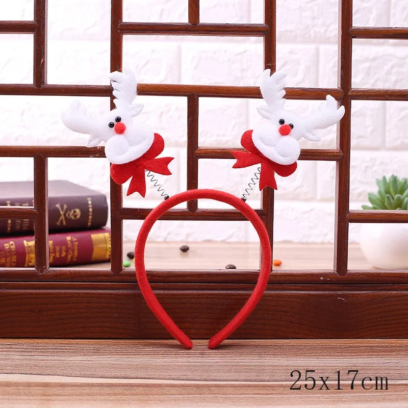 HULIANFU 2023 Christmas Headbands for Children Santa Elk Antlers Baby Headband Kids Diadem Elf Ears Horns Noel Navidad 2023 Hair Accessories