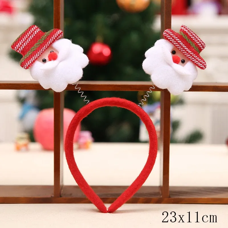 HULIANFU 2023 Christmas Headbands for Children Santa Elk Antlers Baby Headband Kids Diadem Elf Ears Horns Noel Navidad 2023 Hair Accessories