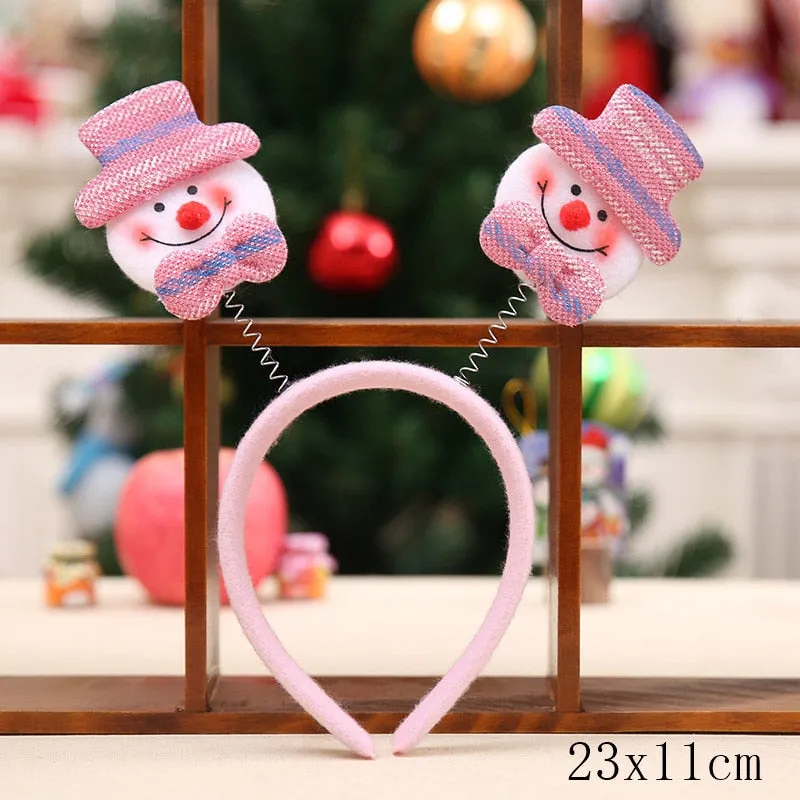 HULIANFU 2023 Christmas Headbands for Children Santa Elk Antlers Baby Headband Kids Diadem Elf Ears Horns Noel Navidad 2023 Hair Accessories