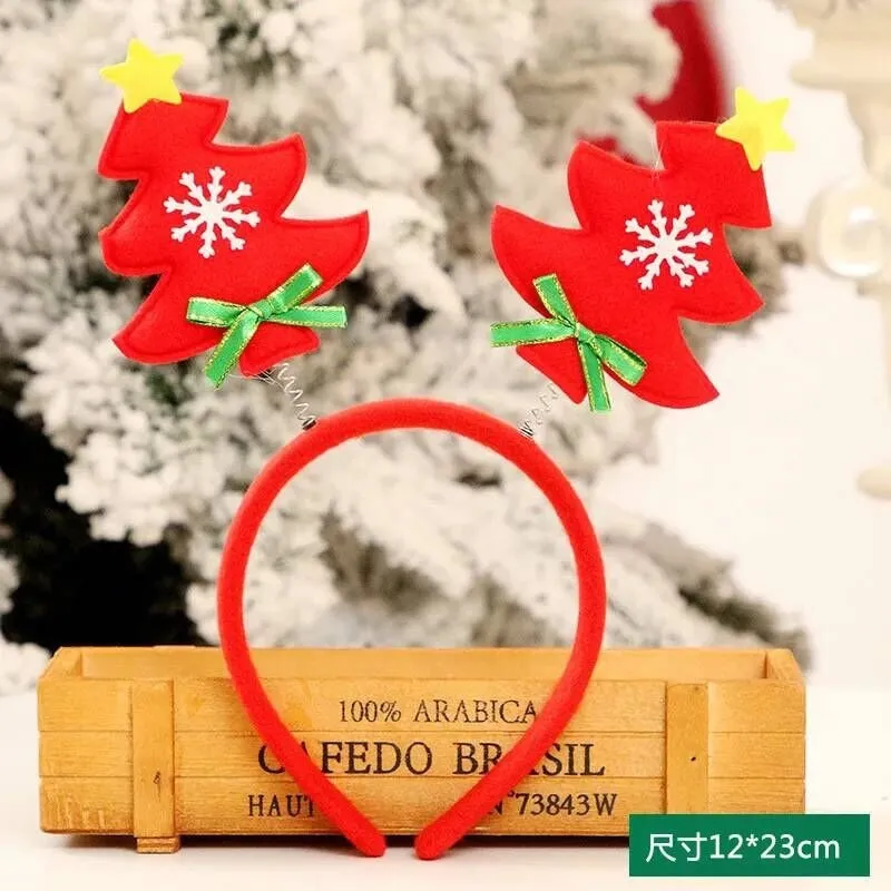 HULIANFU 2023 Christmas Headbands for Children Santa Elk Antlers Baby Headband Kids Diadem Elf Ears Horns Noel Navidad 2023 Hair Accessories