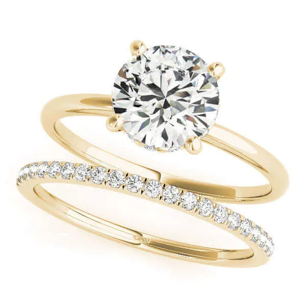 JewelMore 0.5 Carat & 1 Carat Certified 14K White Gold Hidden Halo Solitaire Round Cut Engagement Diamond Ring for women (I-J Color, I2-I3 Clarity)