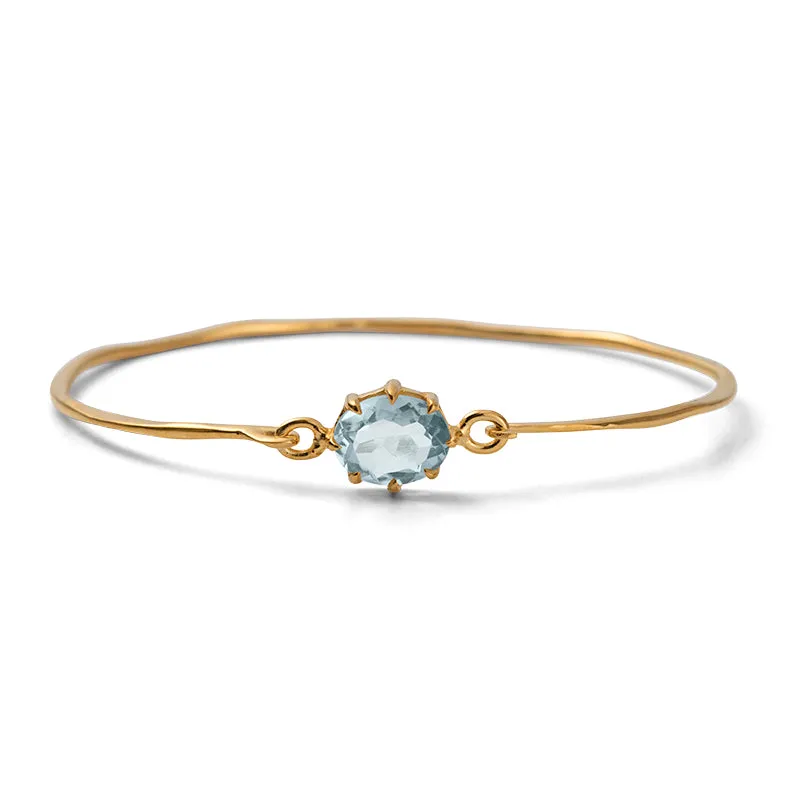 Marie Bangle, Blue Topaz, Gold