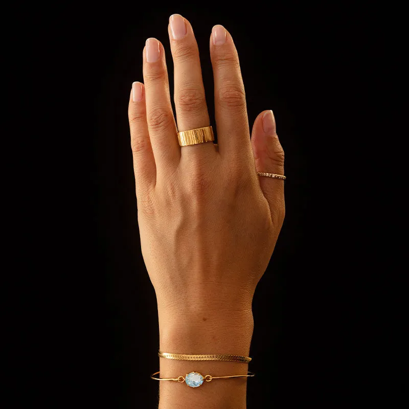 Marie Bangle, Blue Topaz, Gold
