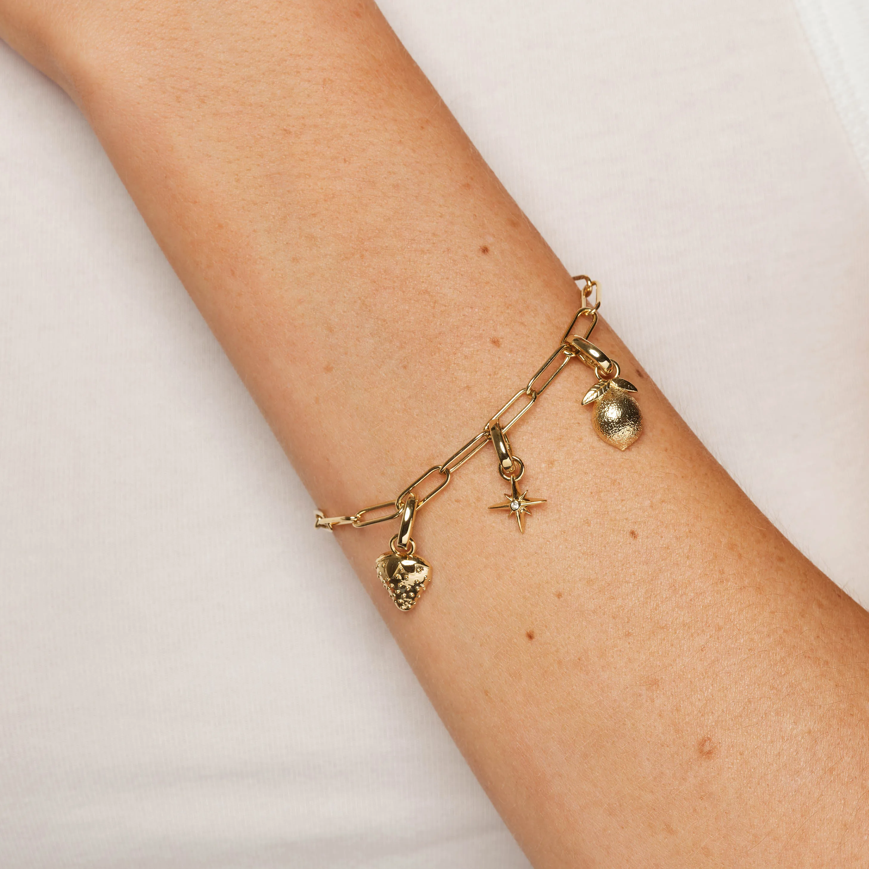 North Star Charm Pendant in Gold