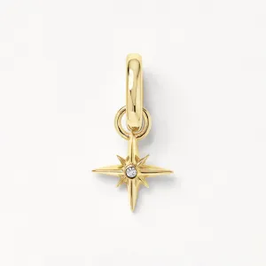 North Star Charm Pendant in Gold