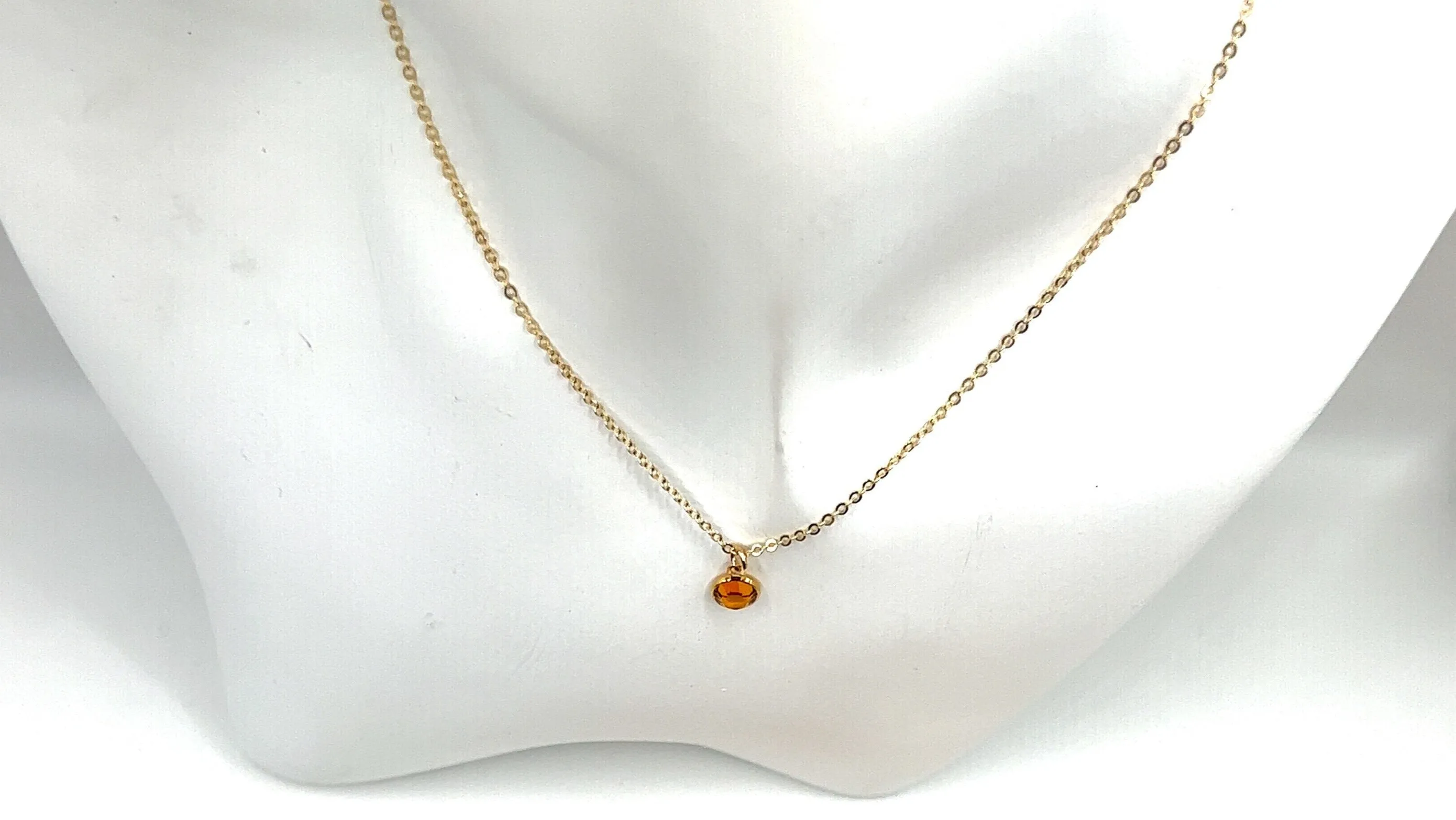November Swarovski Birthstone Necklace - 14k Gold-Filled