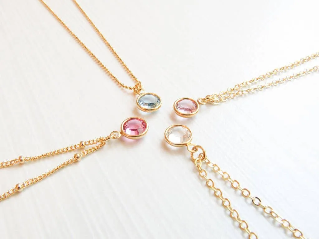 November Swarovski Birthstone Necklace - 14k Gold-Filled