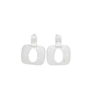 Open Oval Pave Earrings