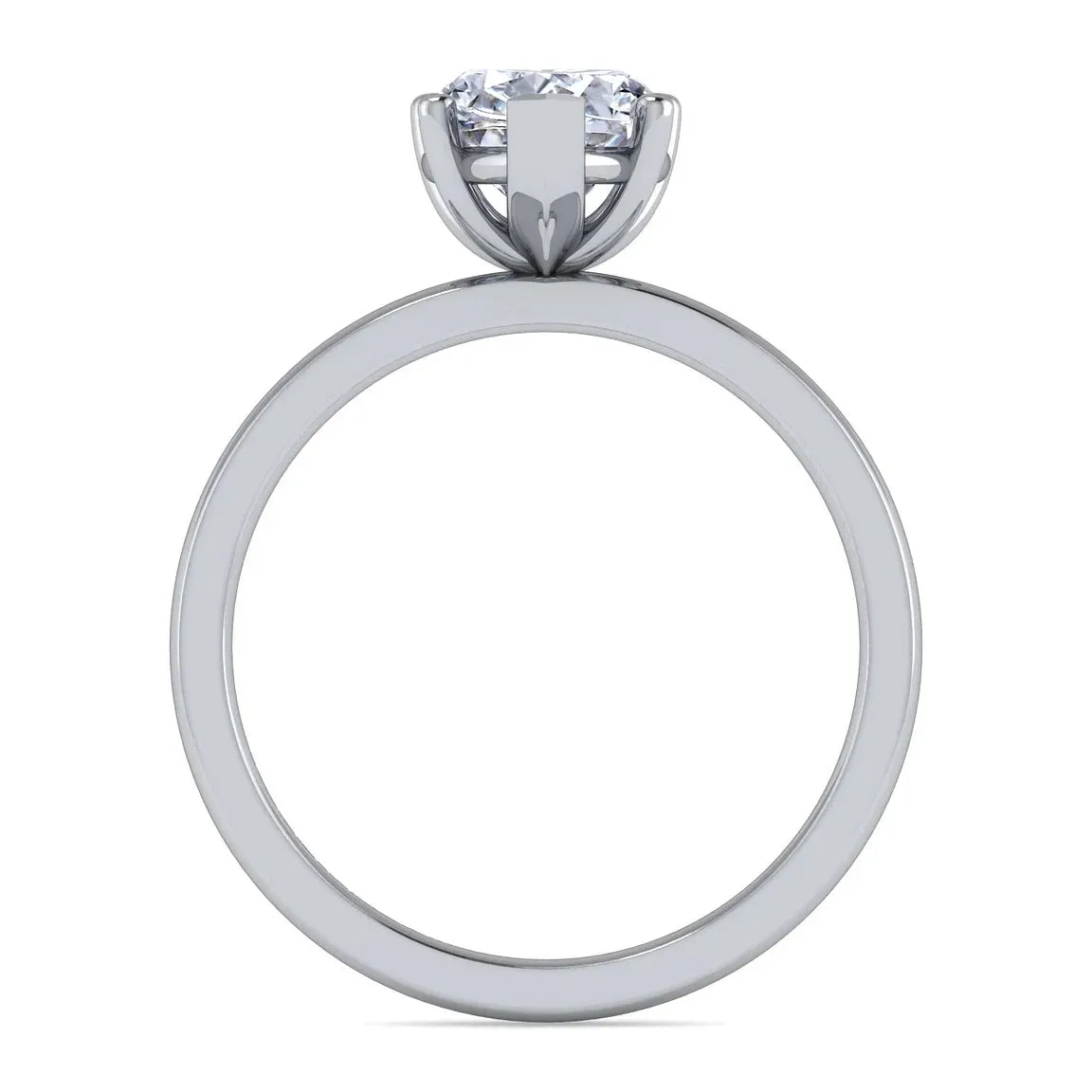 Pear Cut Solitaire Diamond Engagement Ring Mounting