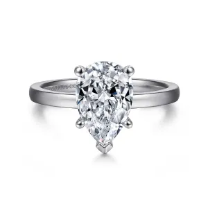 Pear Cut Solitaire Diamond Engagement Ring Mounting