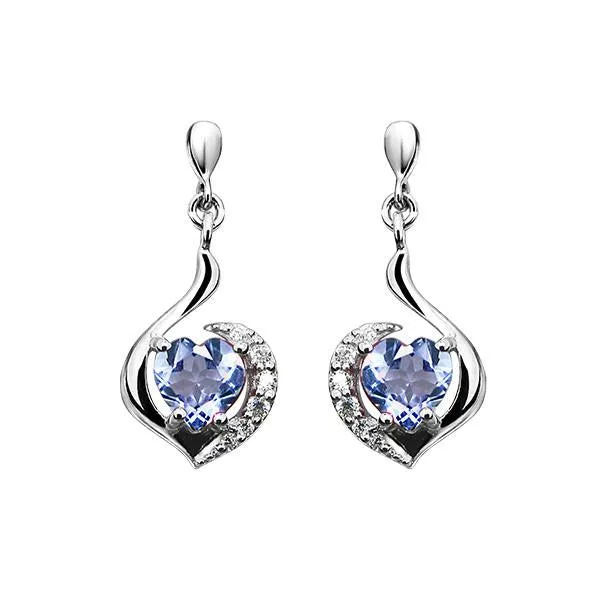 Silver Blue and White Topaz Earrings