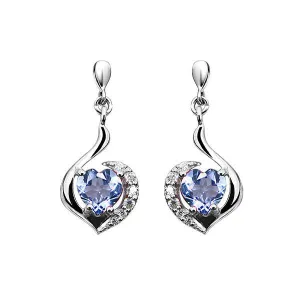 Silver Blue and White Topaz Earrings