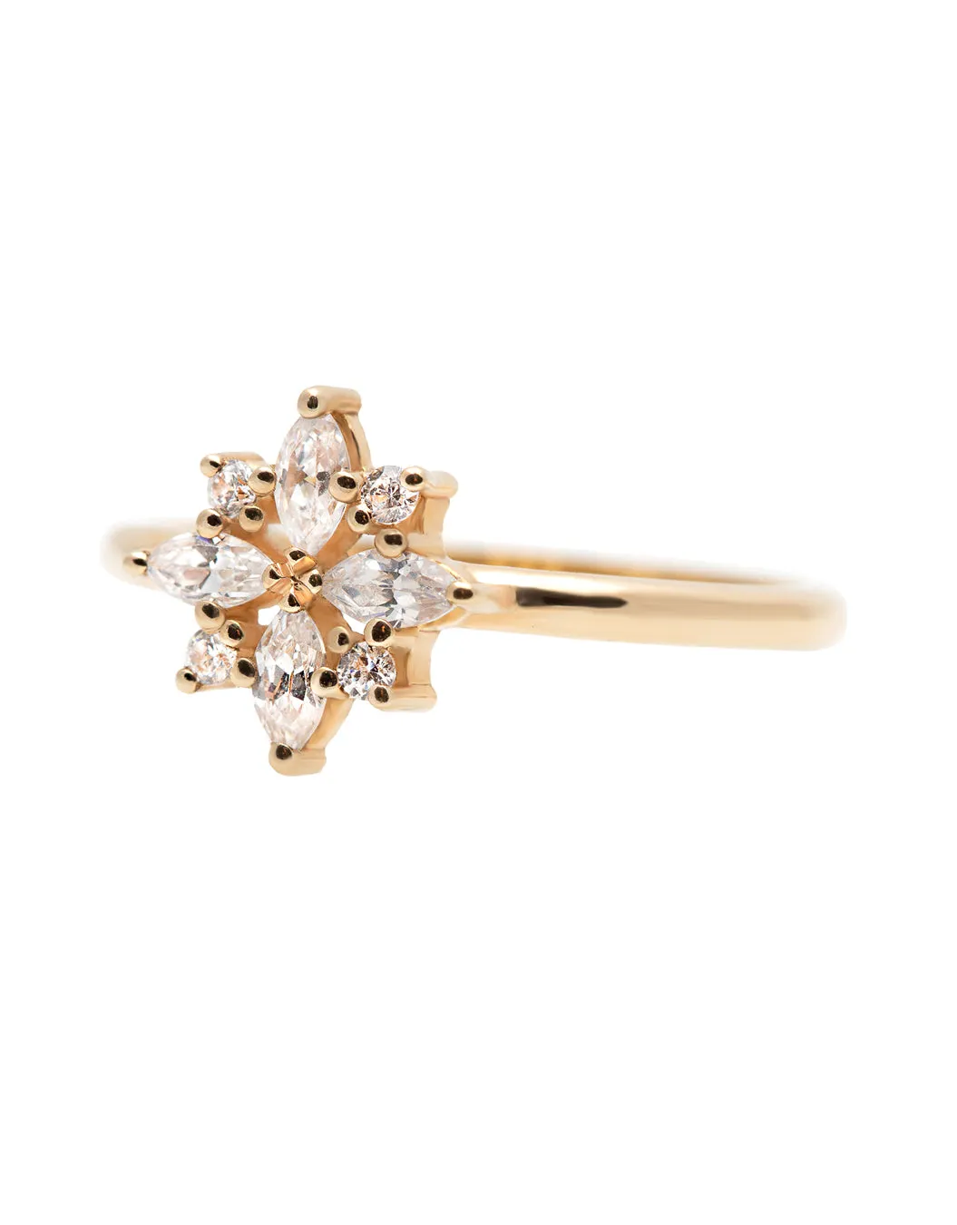Snowflake Diamond Ring with Natural Diamonds