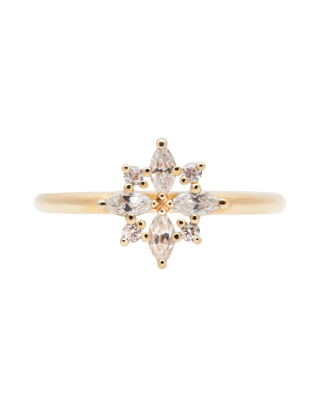 Snowflake Diamond Ring with Natural Diamonds