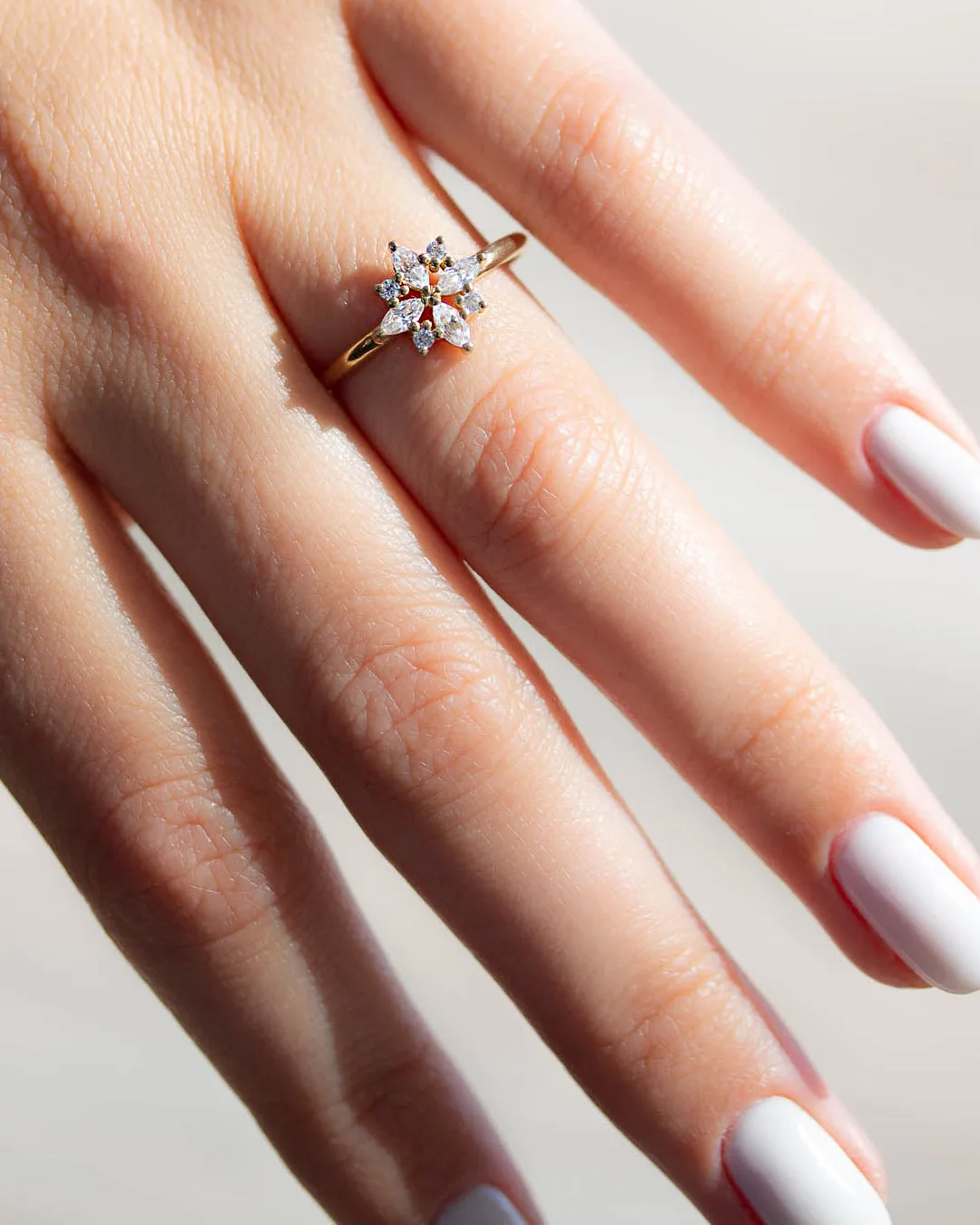 Snowflake Diamond Ring with Natural Diamonds