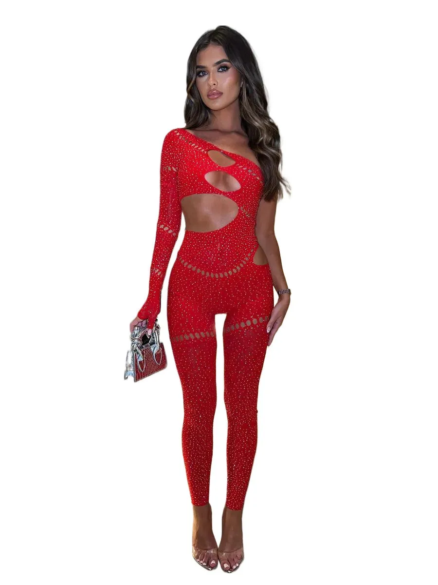 Sparkling Cutout Rhinestone Romper