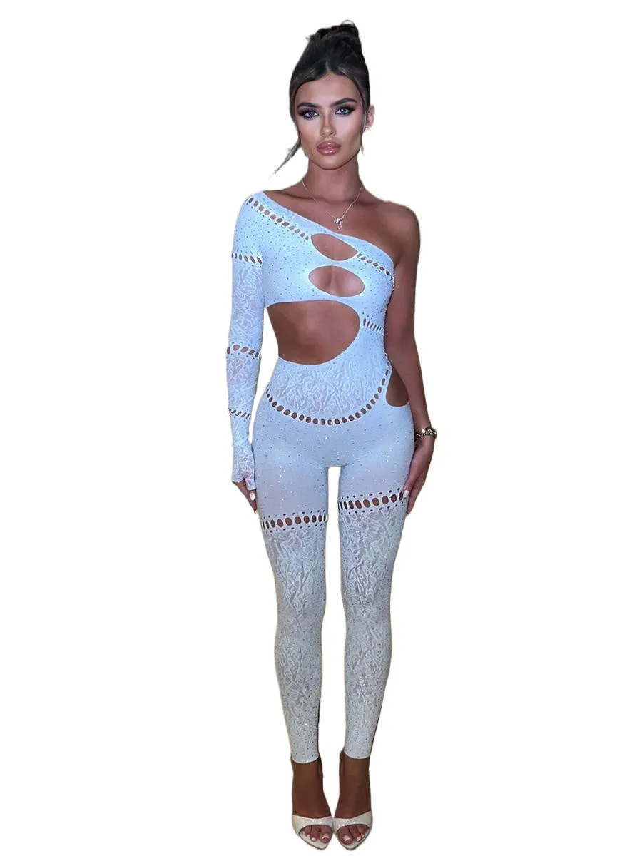 Sparkling Cutout Rhinestone Romper