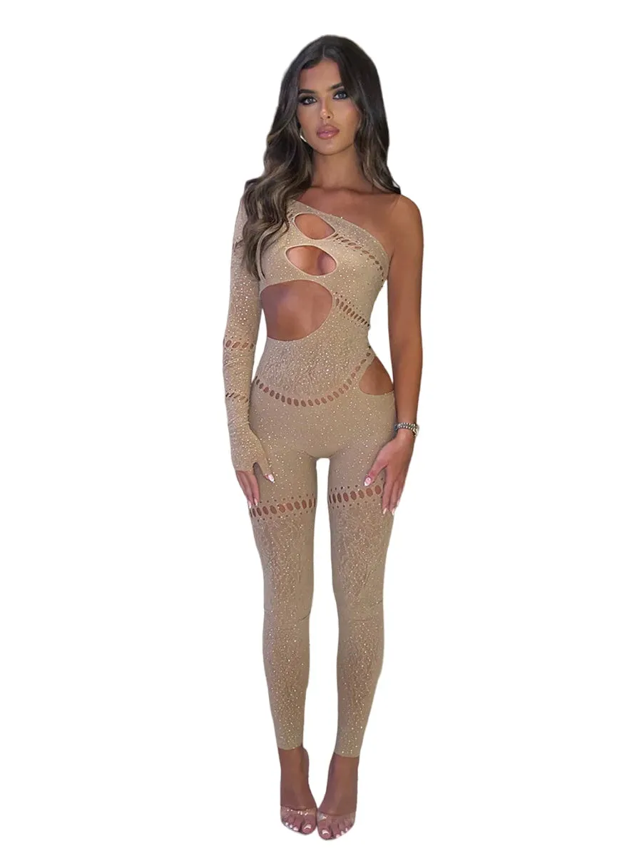 Sparkling Cutout Rhinestone Romper