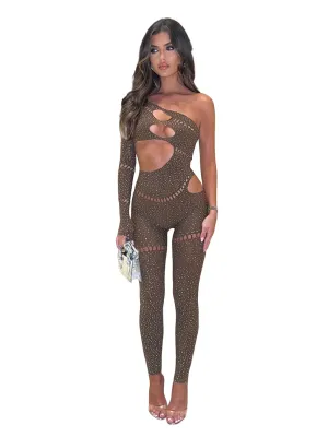 Sparkling Cutout Rhinestone Romper