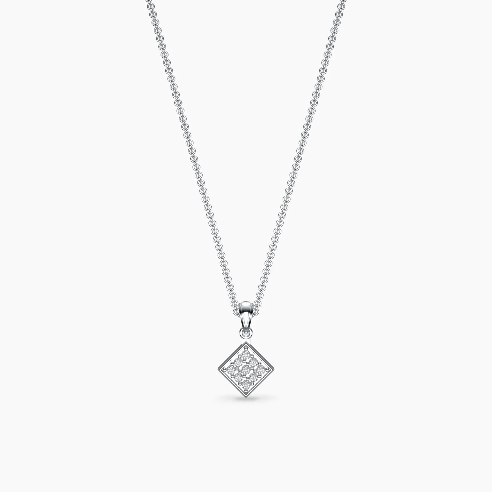 Sparkling Rhombus Diamond Pendant