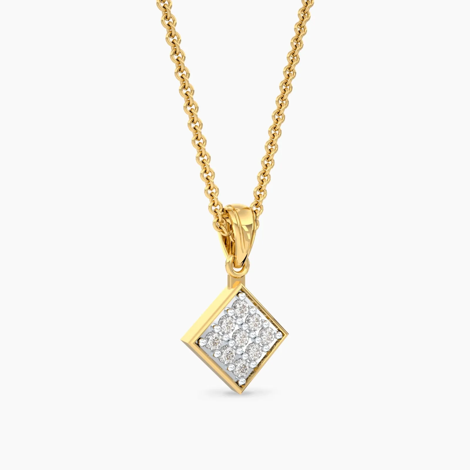 Sparkling Rhombus Diamond Pendant