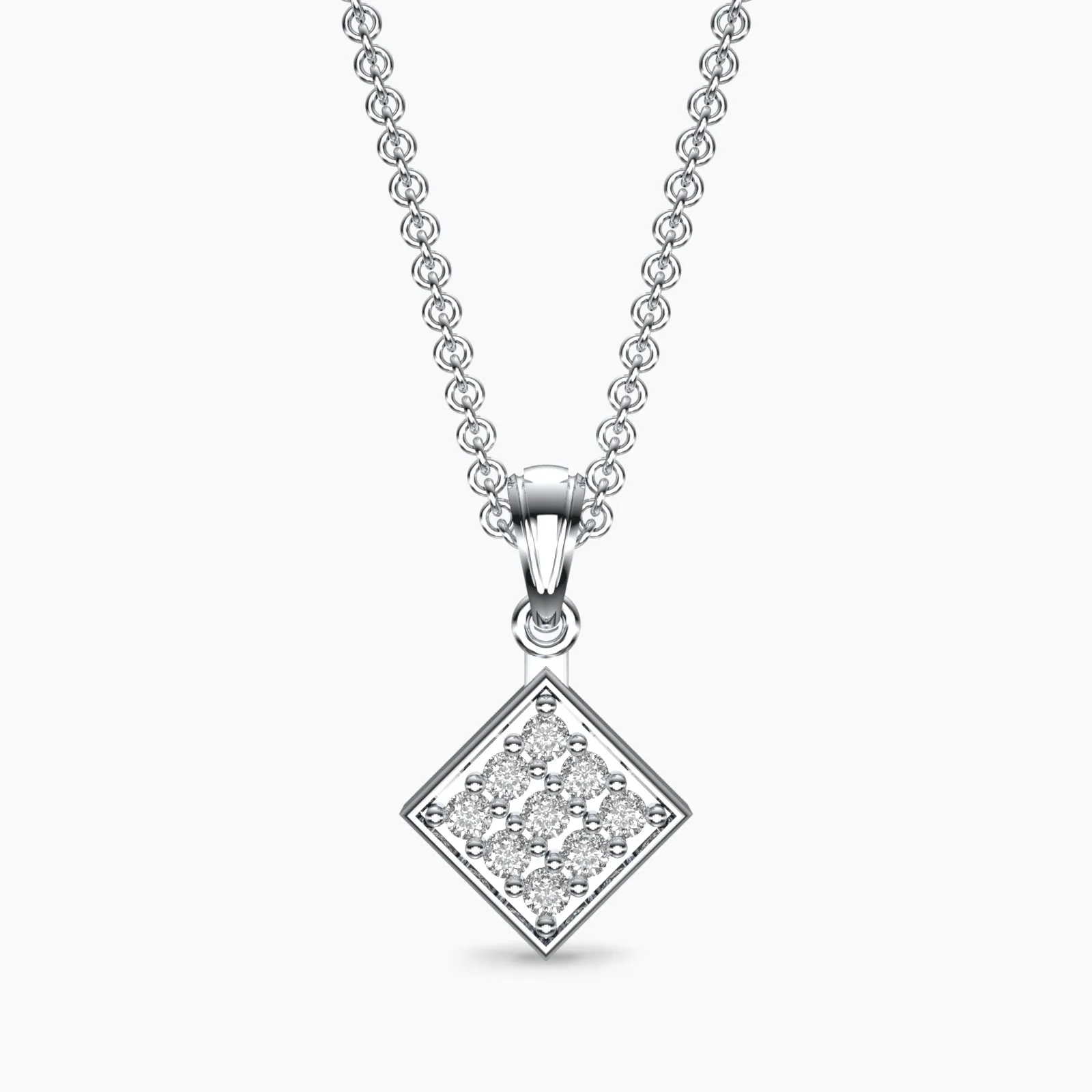 Sparkling Rhombus Diamond Pendant