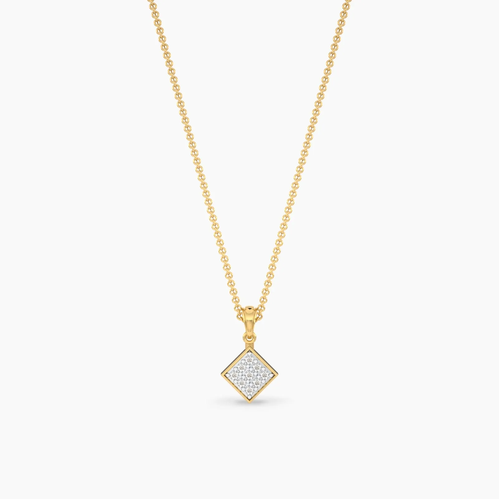 Sparkling Rhombus Diamond Pendant