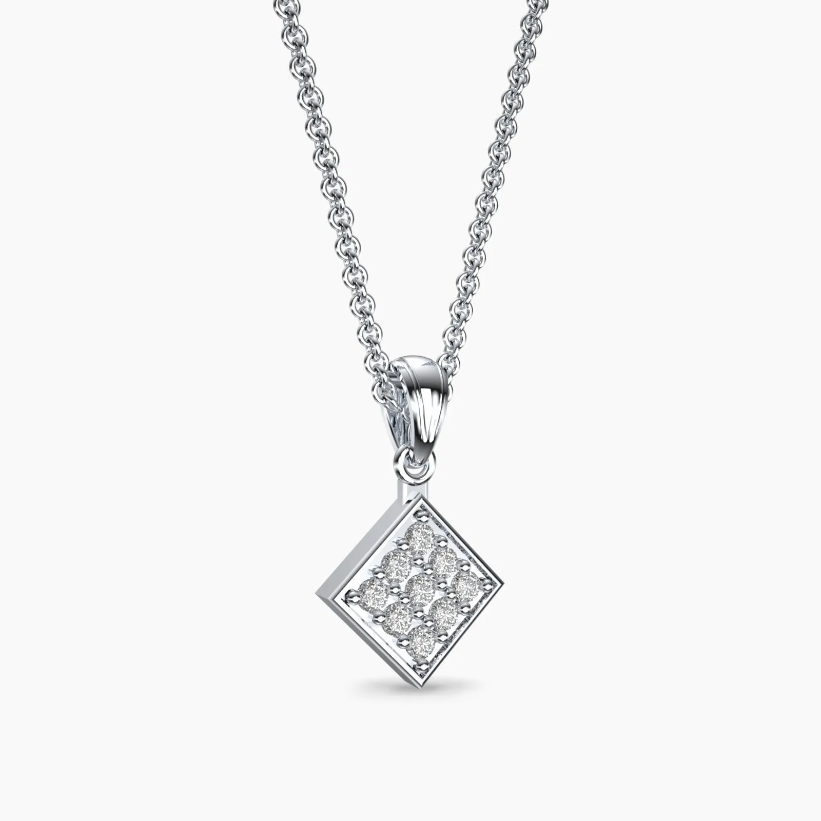 Sparkling Rhombus Diamond Pendant