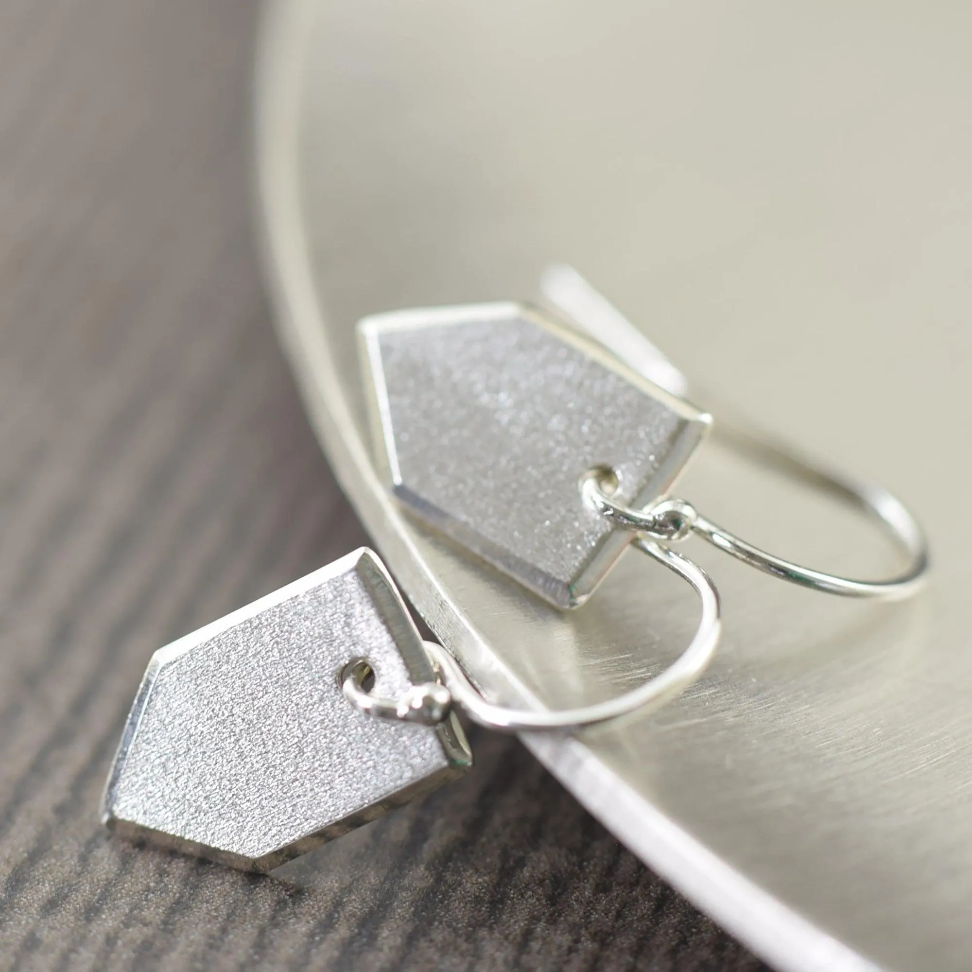 Sterling Silver chevron dangle earrings