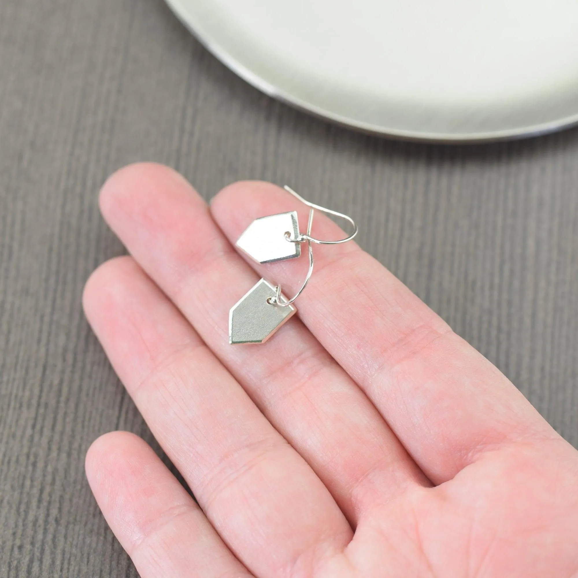 Sterling Silver chevron dangle earrings