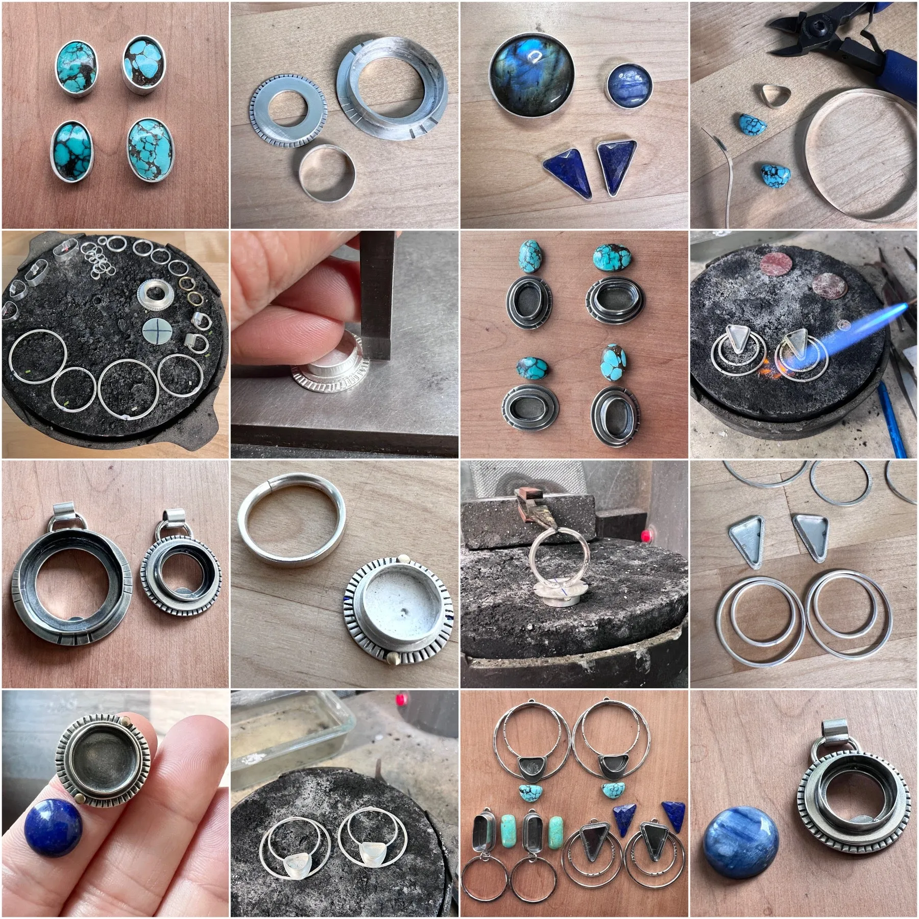 Sterling Silver Lapis Lazuli Ring | Natural Round Blue Stone Statement Ring