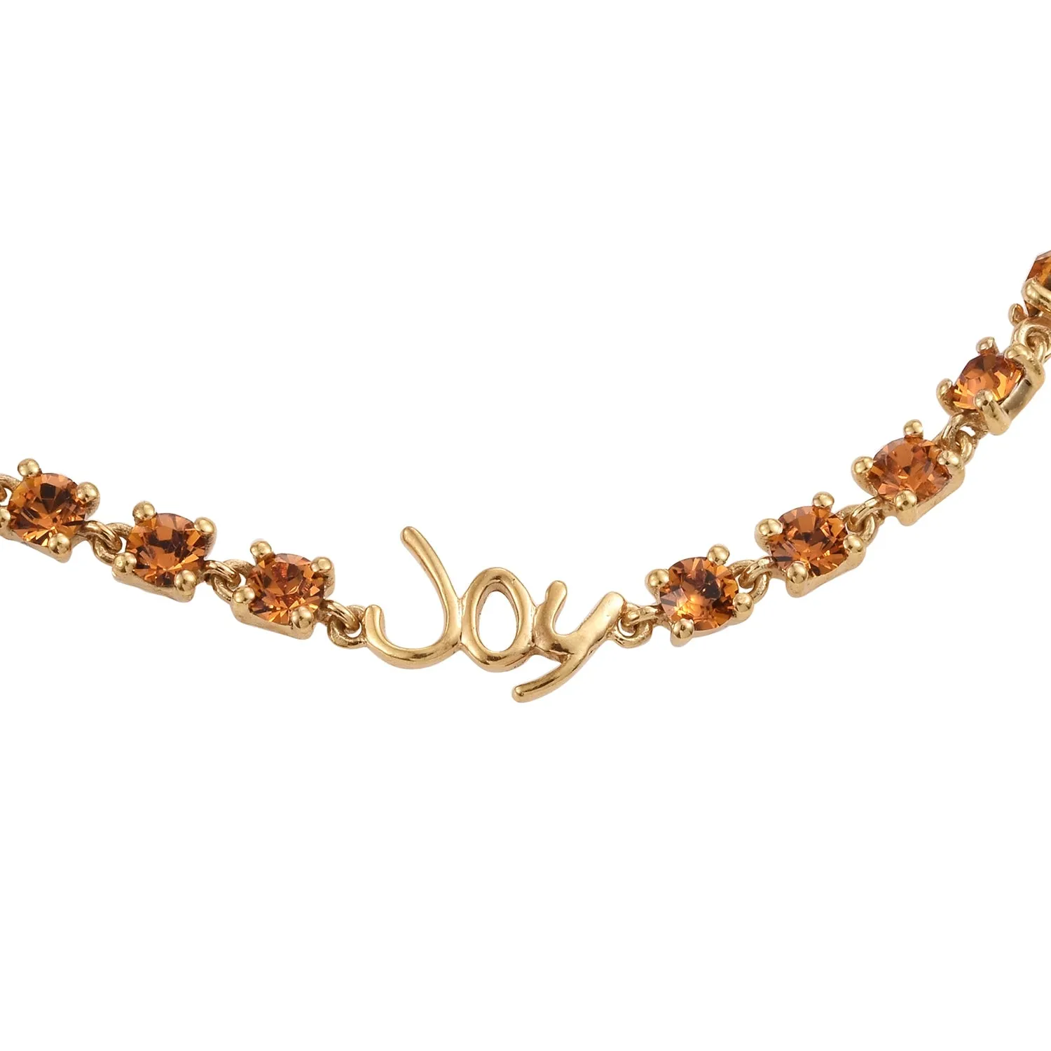 SWAROVSKI Topaz Crystal 14K YG Over Sterling Silver Bracelet Bolo made TGW 1.10 cts